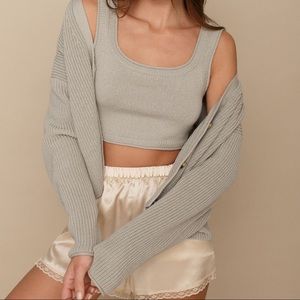 Elke Cotton Tank and Cardigan Set